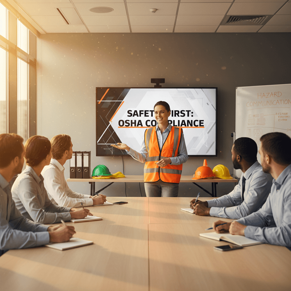 Safety trainer conducting OSHA compliance training session