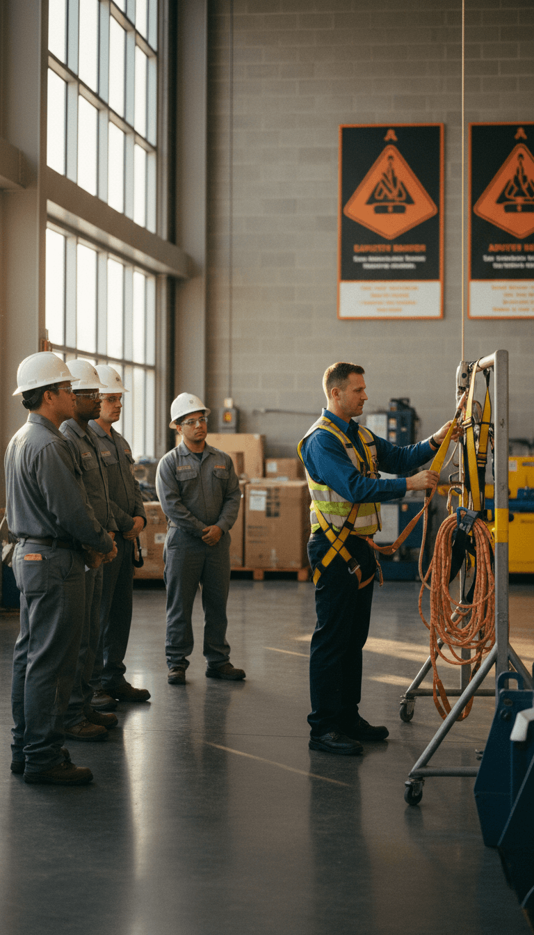 Safety training session at workplace facility