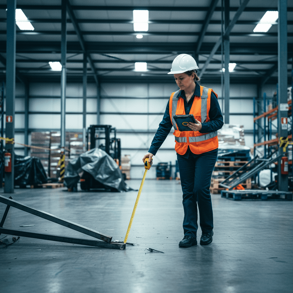 Workplace accident investigation in progress