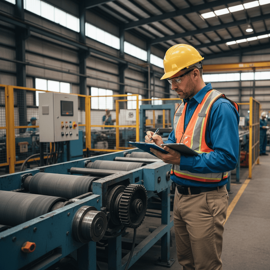 Workplace safety inspection in progress