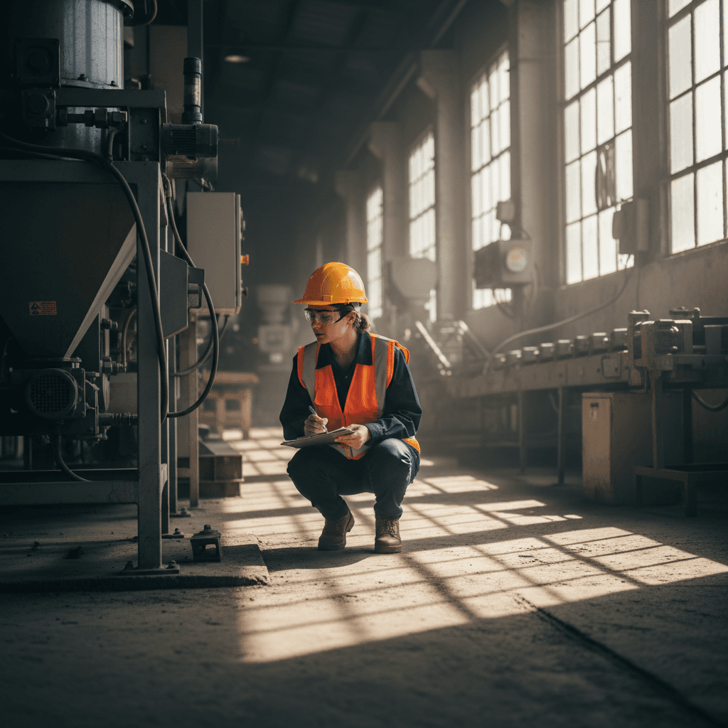 Safety consultant performing workplace inspection